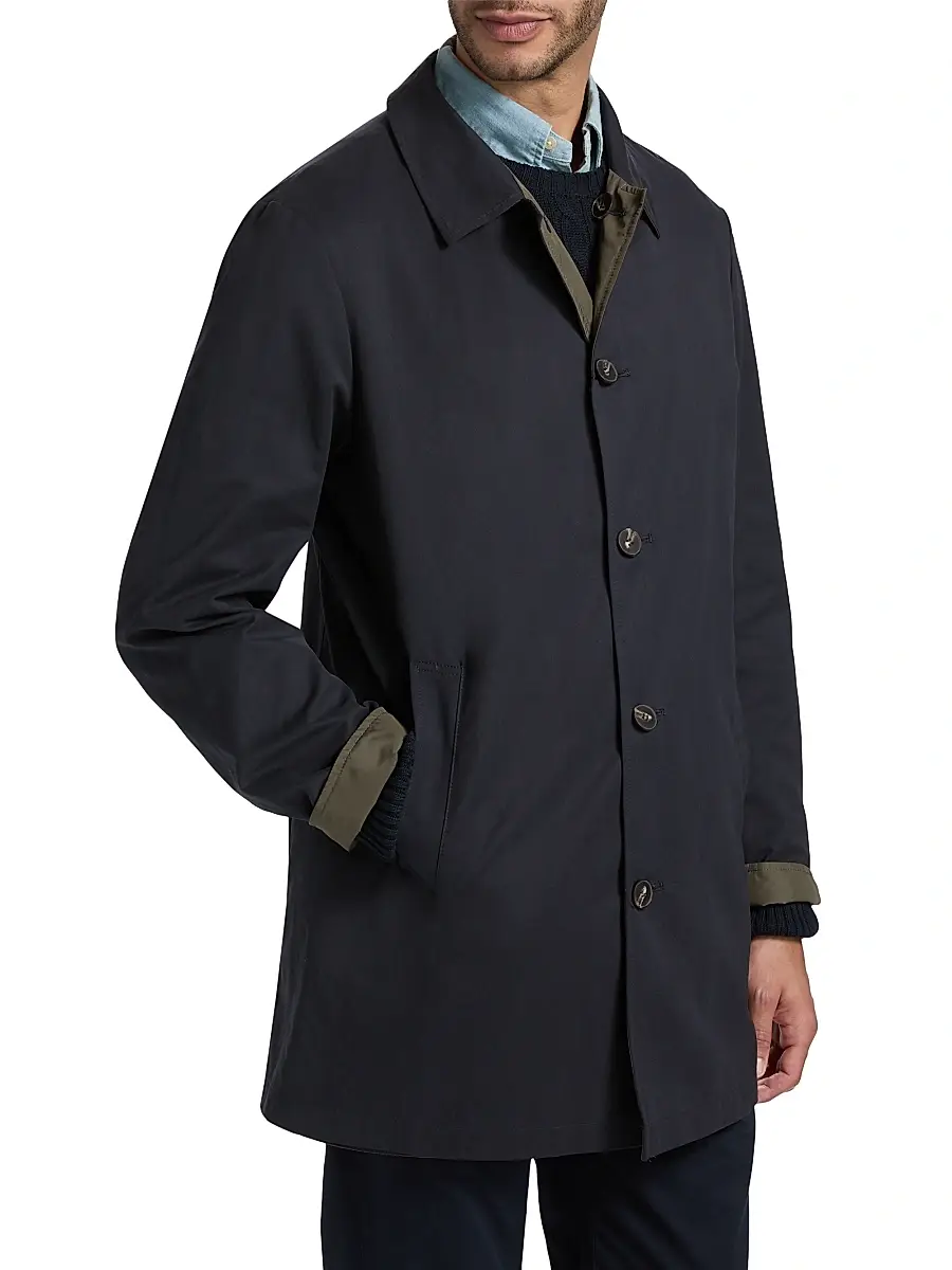 Saks Fifth Avenue Men's Reversible Peach Raincoat | Thumbnail 4
