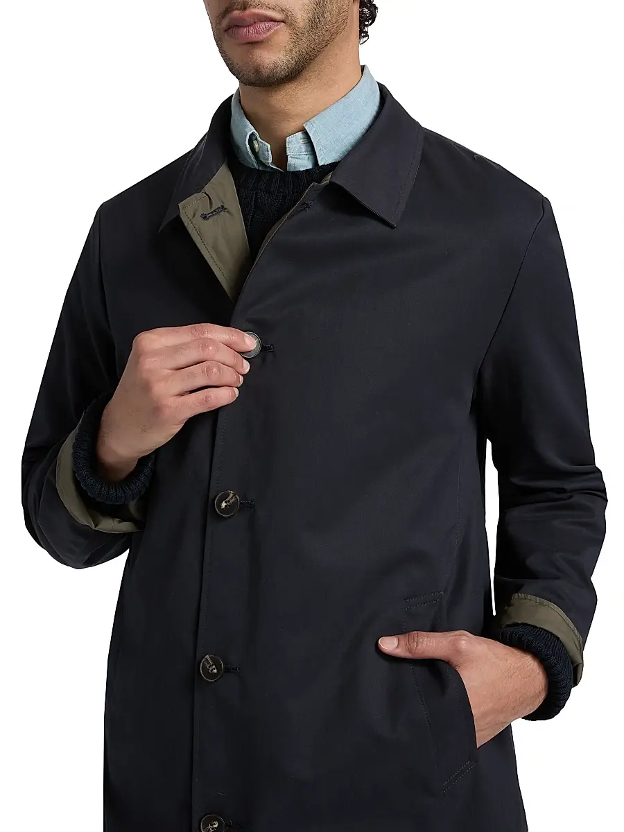 Saks Fifth Avenue Men's Reversible Peach Raincoat | Thumbnail 7