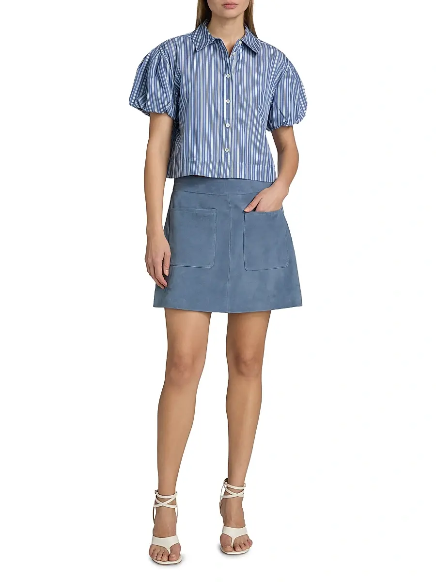 TANYA TAYLOR Women's Elza Striped Puff-Sleeve Top | Thumbnail 2 TANYA TAYLOR Women's Elza Striped Puff-Sleeve Top | Thumbnail 2