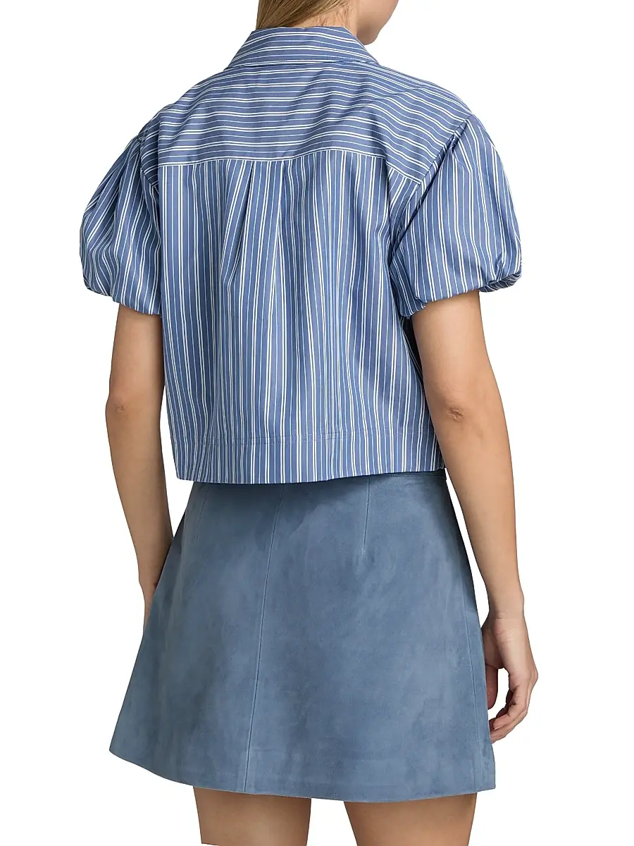 TANYA TAYLOR Women's Elza Striped Puff-Sleeve Top | Thumbnail 5 TANYA TAYLOR Women's Elza Striped Puff-Sleeve Top | Thumbnail 5