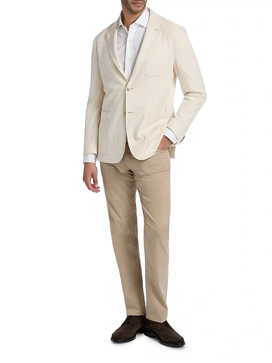 Canali Men's Crochet Jersey Jacket | Thumbnail 2 Canali Men's Crochet Jersey Jacket | Thumbnail 2