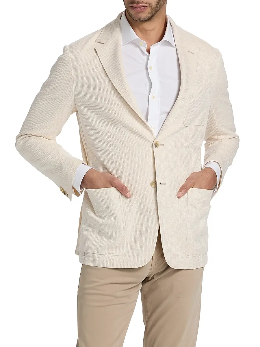 Canali Men's Crochet Jersey Jacket | Thumbnail 3 Canali Men's Crochet Jersey Jacket | Thumbnail 3