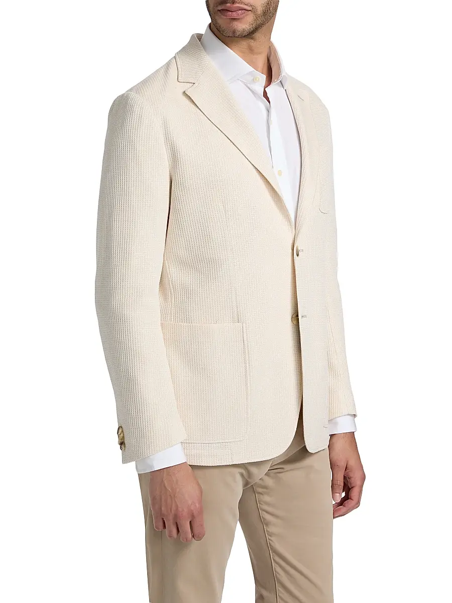Canali Men's Crochet Jersey Jacket | Thumbnail 4 Canali Men's Crochet Jersey Jacket | Thumbnail 4