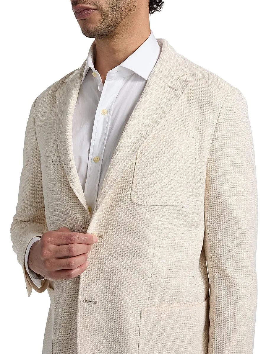 Canali Men's Crochet Jersey Jacket | Thumbnail 6 Canali Men's Crochet Jersey Jacket | Thumbnail 6