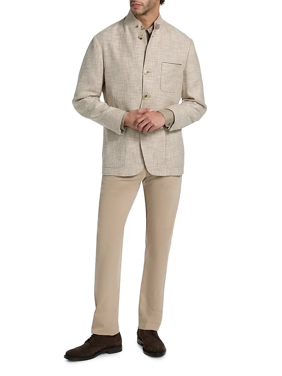 Canali Men's Bruma Textured-Weave Hybrid Patch Jacket | Thumbnail 2