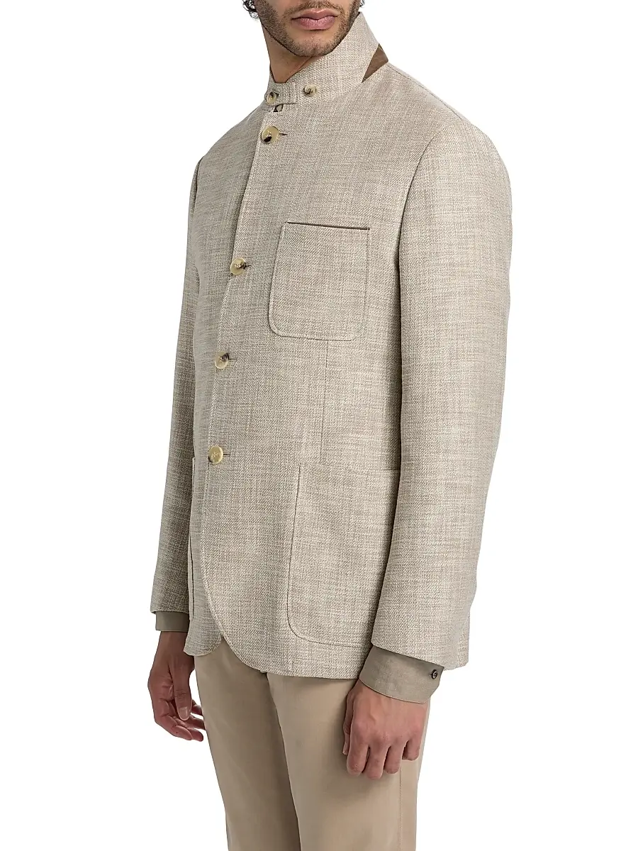 Canali Men's Bruma Textured-Weave Hybrid Patch Jacket | Thumbnail 4