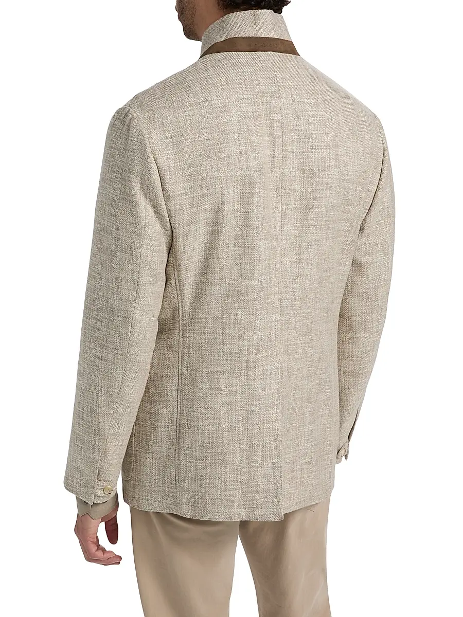 Canali Men's Bruma Textured-Weave Hybrid Patch Jacket | Thumbnail 5