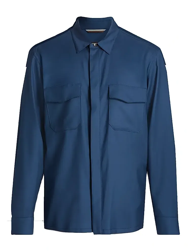 Men's HighLuxury Wool-Silk Overshirt
