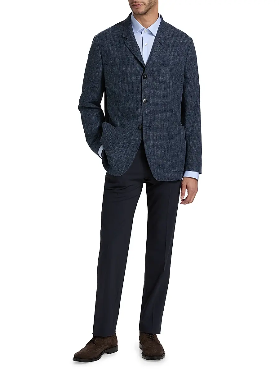 Canali Men's Hybrid 4-Button Patch Jacket | Thumbnail 2 Canali Men's Hybrid 4-Button Patch Jacket | Thumbnail 2