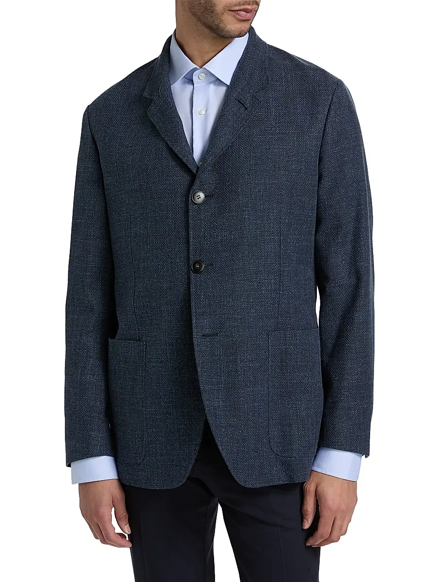Canali Men's Hybrid 4-Button Patch Jacket | Thumbnail 3 Canali Men's Hybrid 4-Button Patch Jacket | Thumbnail 3