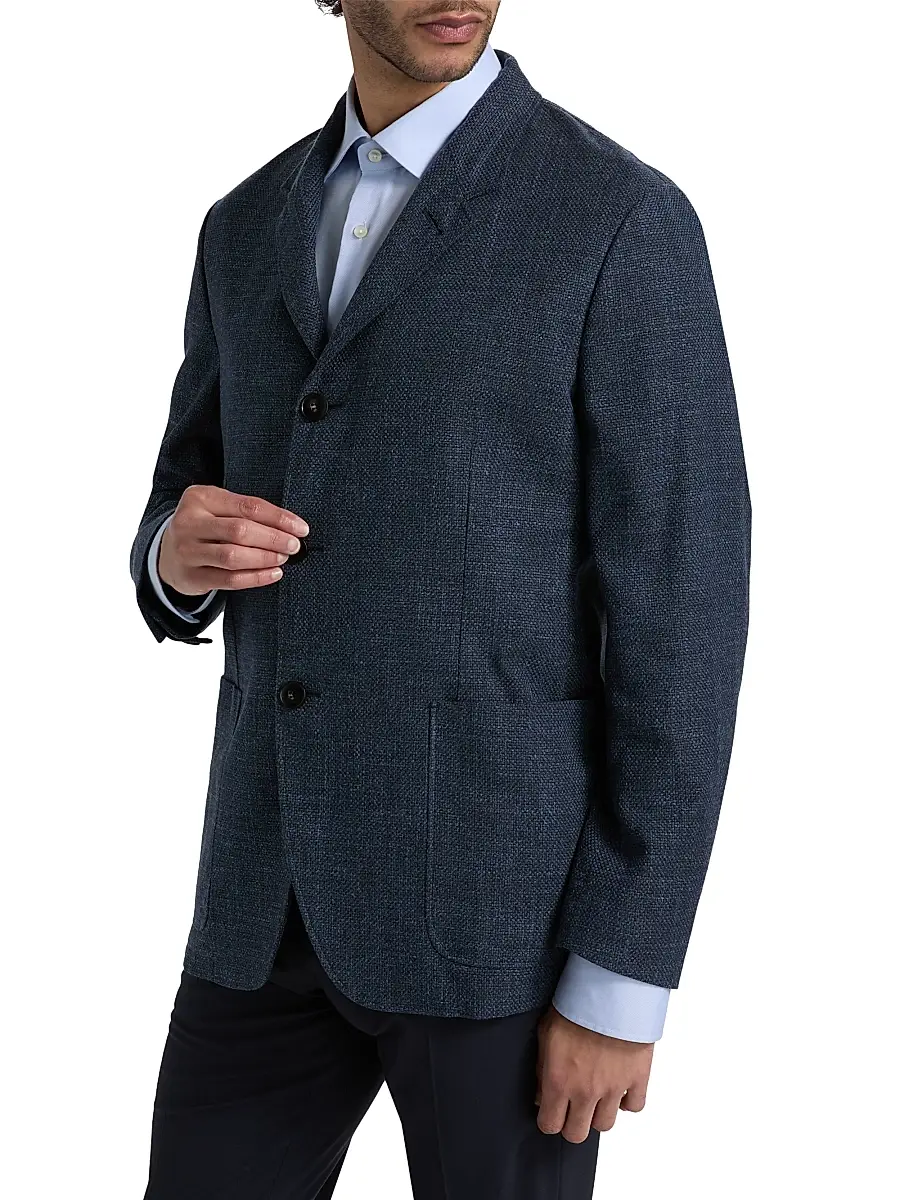 Canali Men's Hybrid 4-Button Patch Jacket | Thumbnail 4 Canali Men's Hybrid 4-Button Patch Jacket | Thumbnail 4