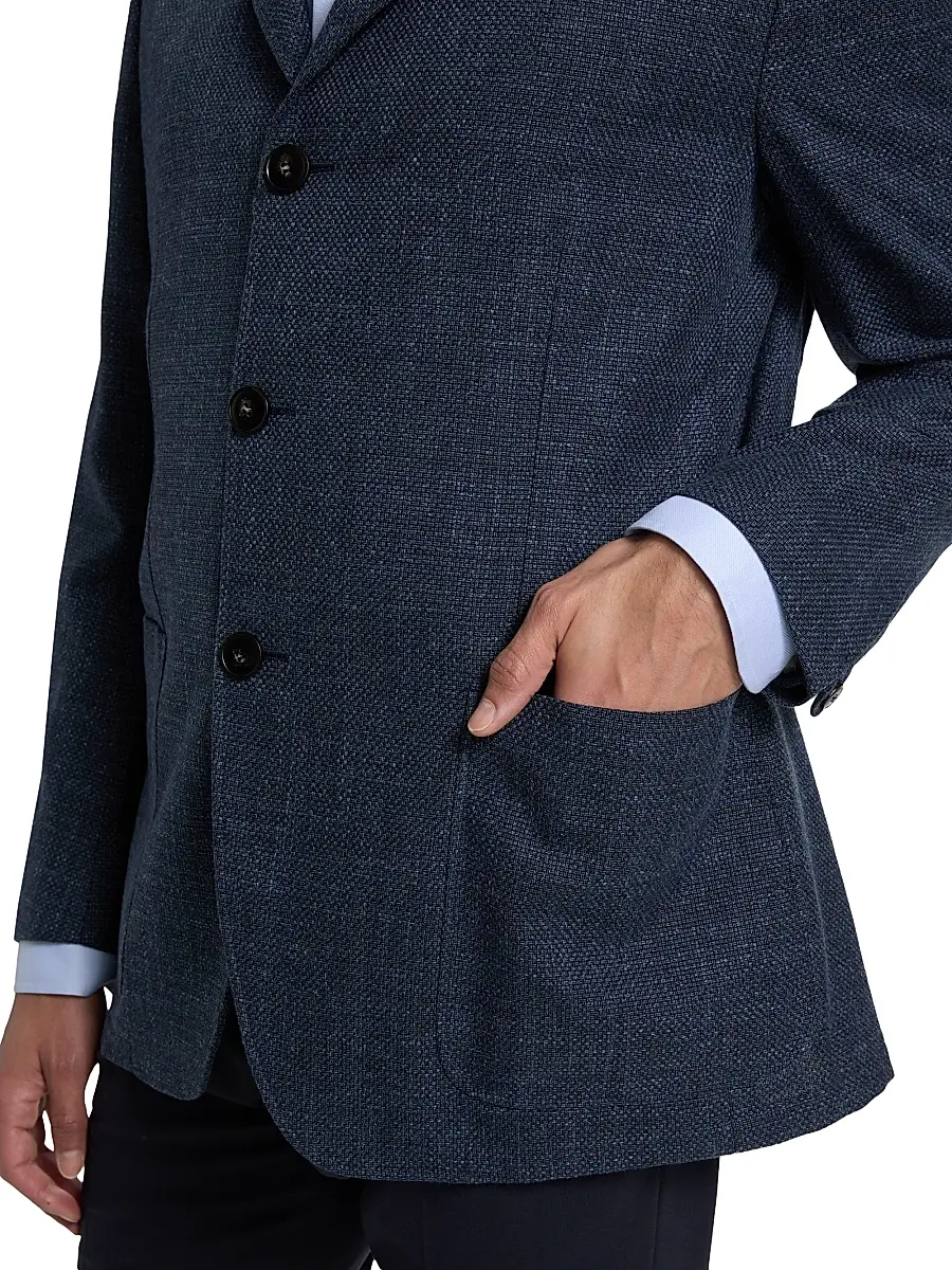 Canali Men's Hybrid 4-Button Patch Jacket | Thumbnail 6 Canali Men's Hybrid 4-Button Patch Jacket | Thumbnail 6