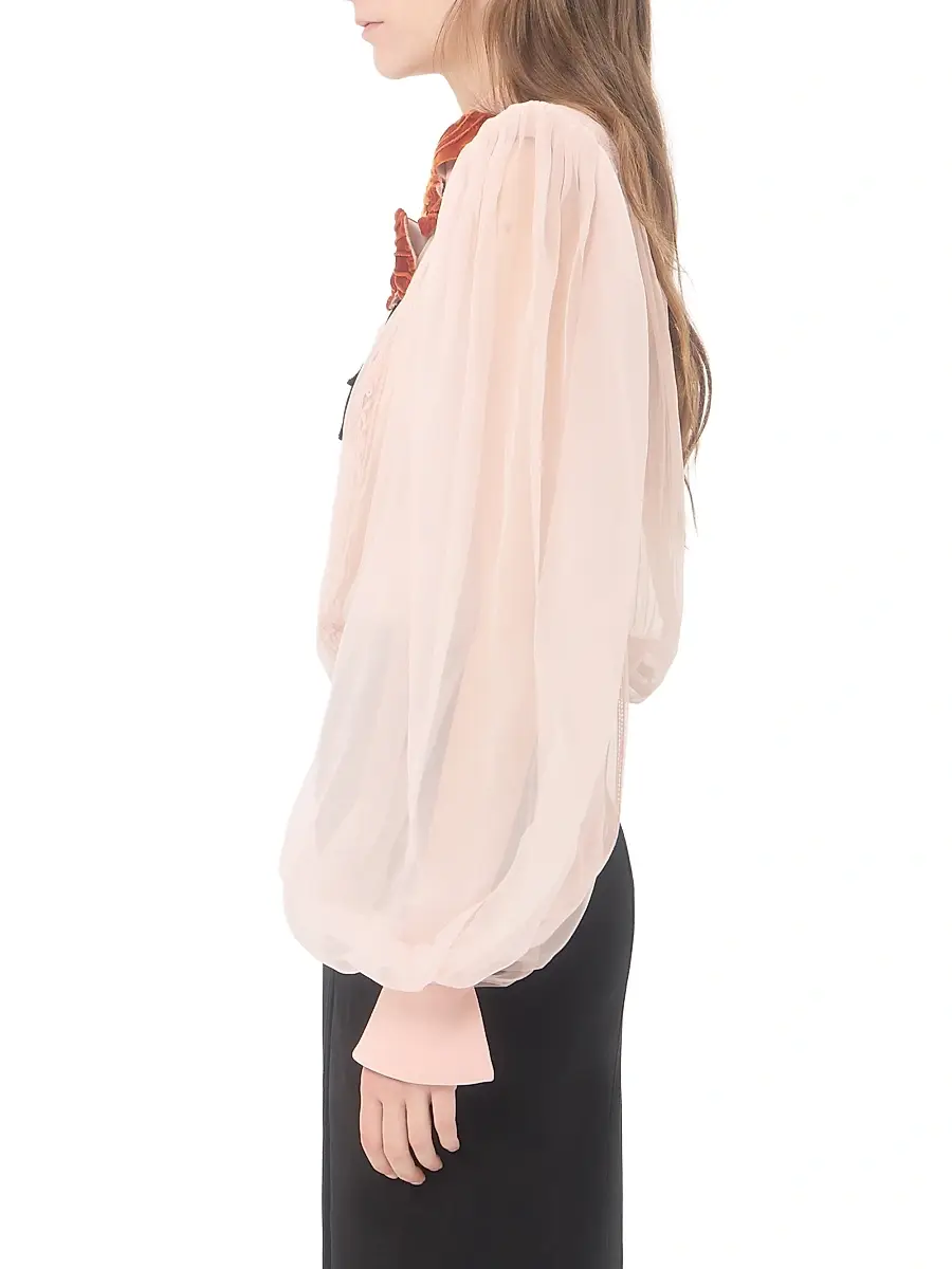 Valentino Women's Embroidered Organza Top | Thumbnail 3 Valentino Women's Embroidered Organza Top | Thumbnail 3
