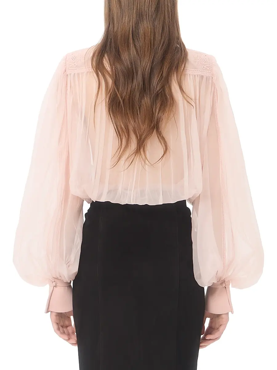 Valentino Women's Embroidered Organza Top | Thumbnail 4 Valentino Women's Embroidered Organza Top | Thumbnail 4
