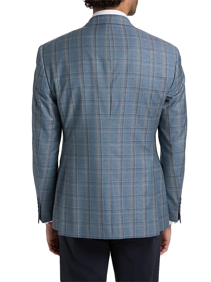 Emporio Armani Men's Virgin Wool Windowpane Jacket | Thumbnail 5 Emporio Armani Men's Virgin Wool Windowpane Jacket | Thumbnail 5