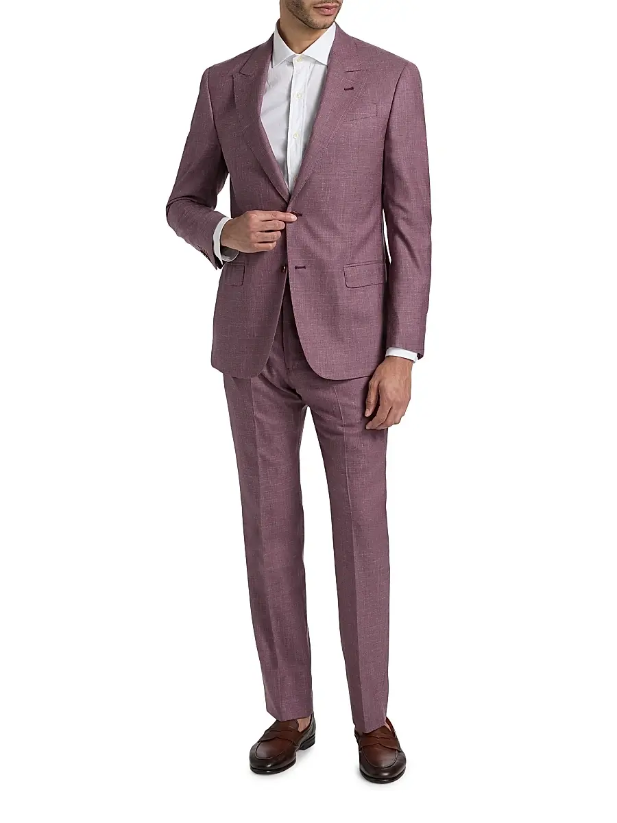 Emporio Armani Men's Wool-Linen Peak Lapel Suit | Thumbnail 2 Emporio Armani Men's Wool-Linen Peak Lapel Suit | Thumbnail 2