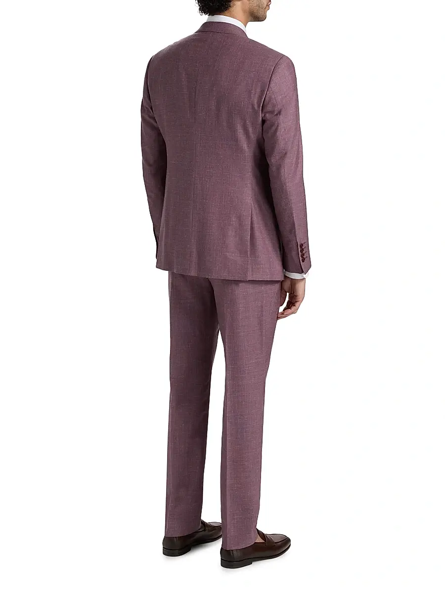 Emporio Armani Men's Wool-Linen Peak Lapel Suit | Thumbnail 5 Emporio Armani Men's Wool-Linen Peak Lapel Suit | Thumbnail 5