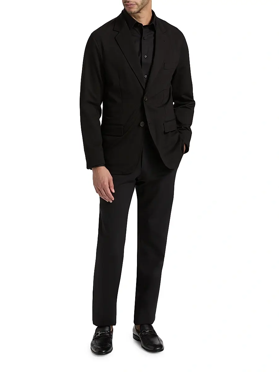 Emporio Armani Men's Horizontal Textured Soft Jacket | Thumbnail 2