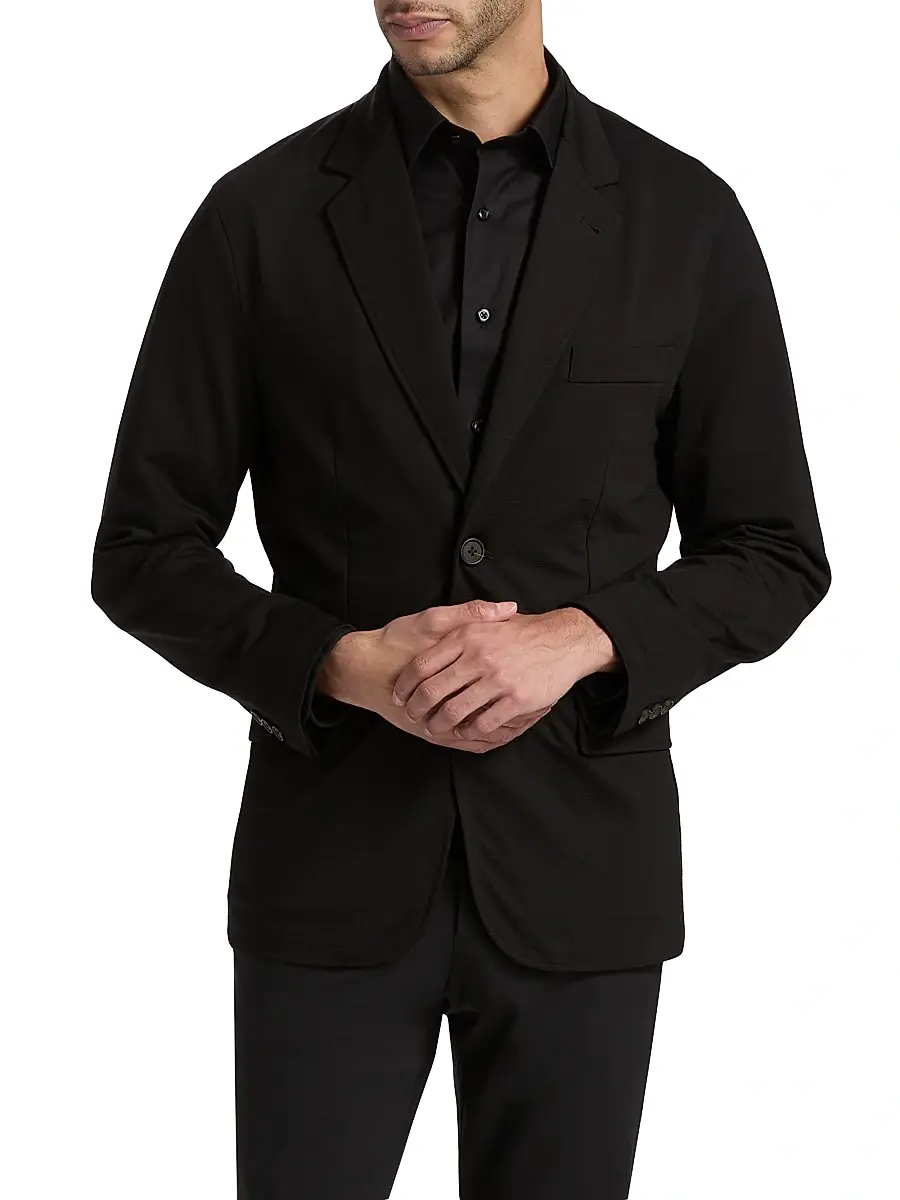 Emporio Armani Men's Horizontal Textured Soft Jacket | Thumbnail 3