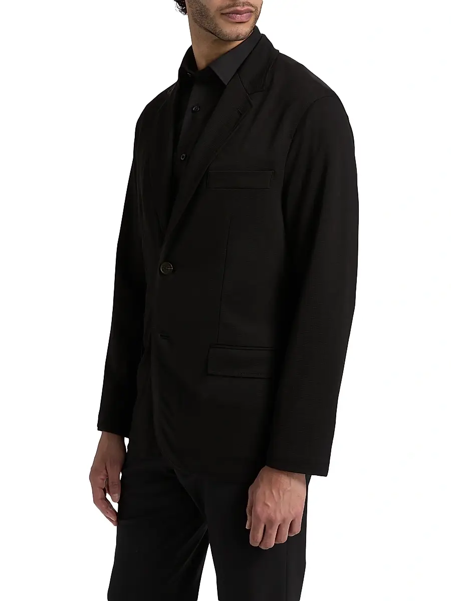 Emporio Armani Men's Horizontal Textured Soft Jacket | Thumbnail 4