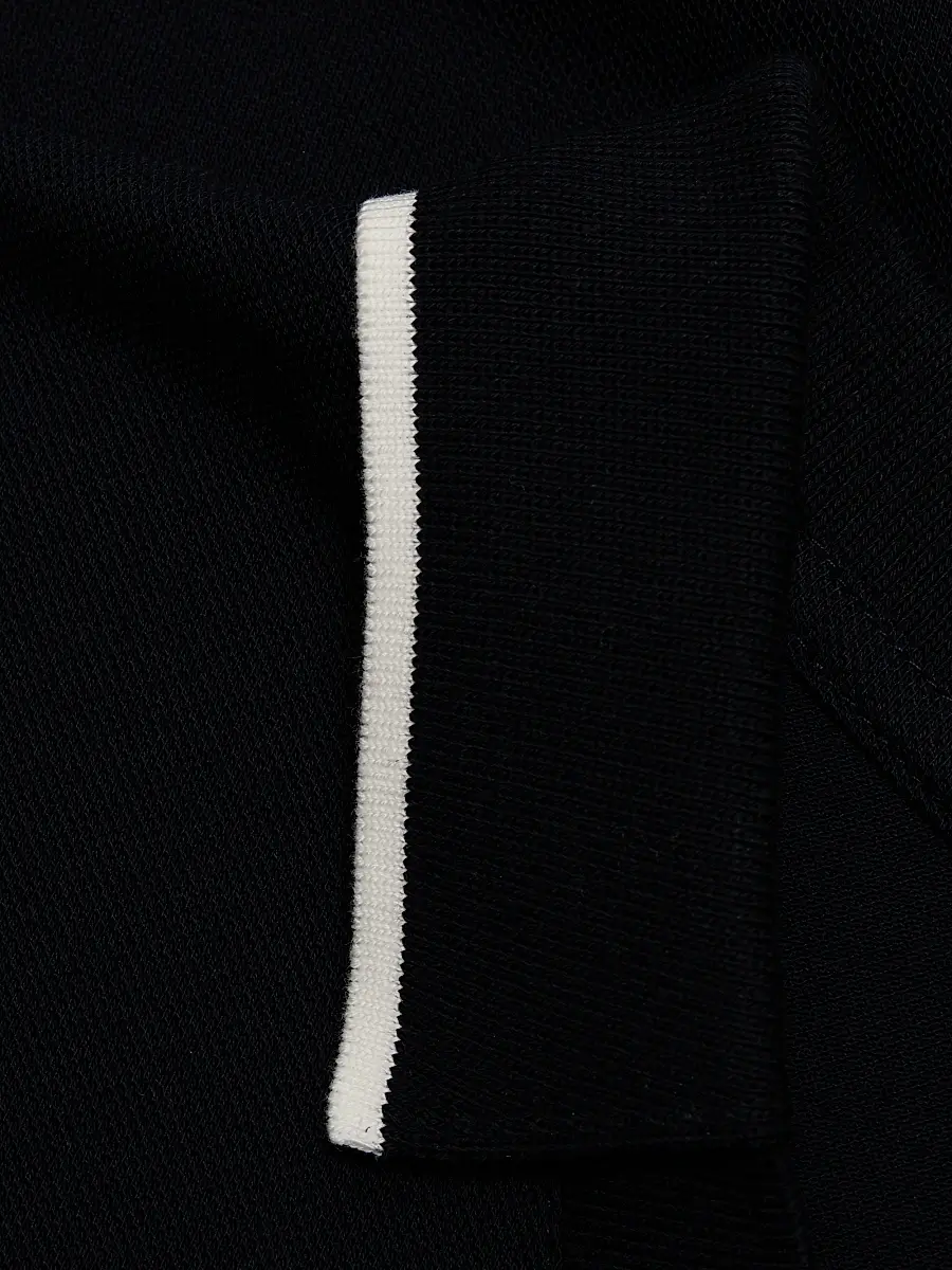Emporio Armani Men's Piped Trim Cotton Johnny Collar Polo Shirt | Thumbnail 7