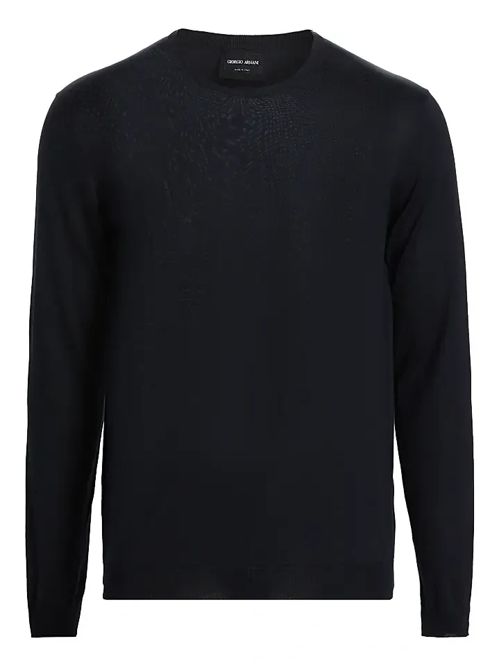 Men's Silk-Cotton Knit Crewneck Sweater Men's Silk-Cotton Knit Crewneck Sweater