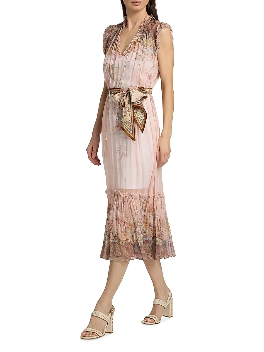 Zimmermann Women's Alchemy Floral Midi-Dress | Thumbnail 2 Zimmermann Women's Alchemy Floral Midi-Dress | Thumbnail 2