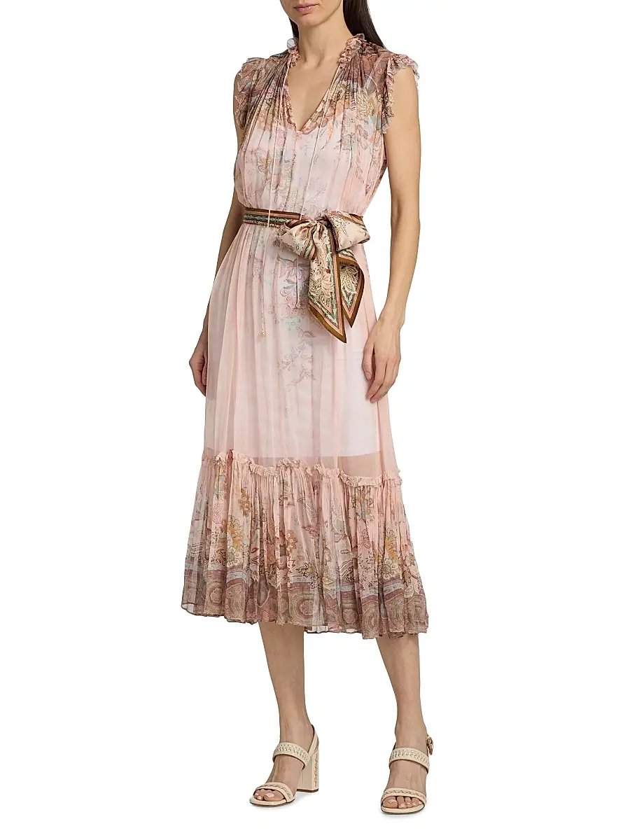 Zimmermann Women's Alchemy Floral Midi-Dress | Thumbnail 3 Zimmermann Women's Alchemy Floral Midi-Dress | Thumbnail 3