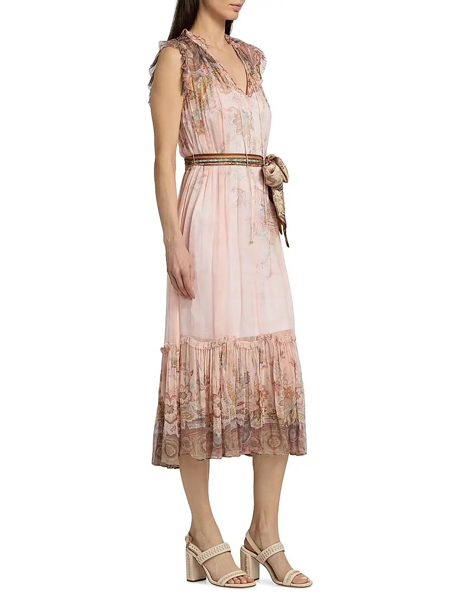 Zimmermann Women's Alchemy Floral Midi-Dress | Thumbnail 4 Zimmermann Women's Alchemy Floral Midi-Dress | Thumbnail 4