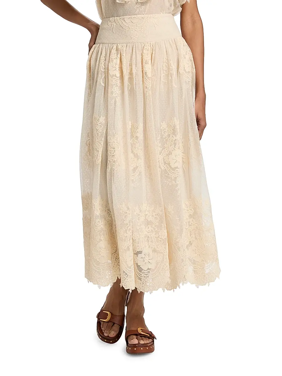 Zimmermann Women's Luna Floral Lace Maxi Skirt | Thumbnail 3