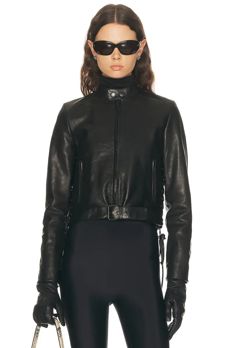 Balenciaga Lace Up Biker Jacket