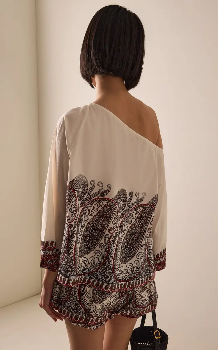 Boteh Cassia Off-The-Shoulder Paisley Cotton-Blend Top | Thumbnail 4 Boteh Cassia Off-The-Shoulder Paisley Cotton-Blend Top | Thumbnail 4