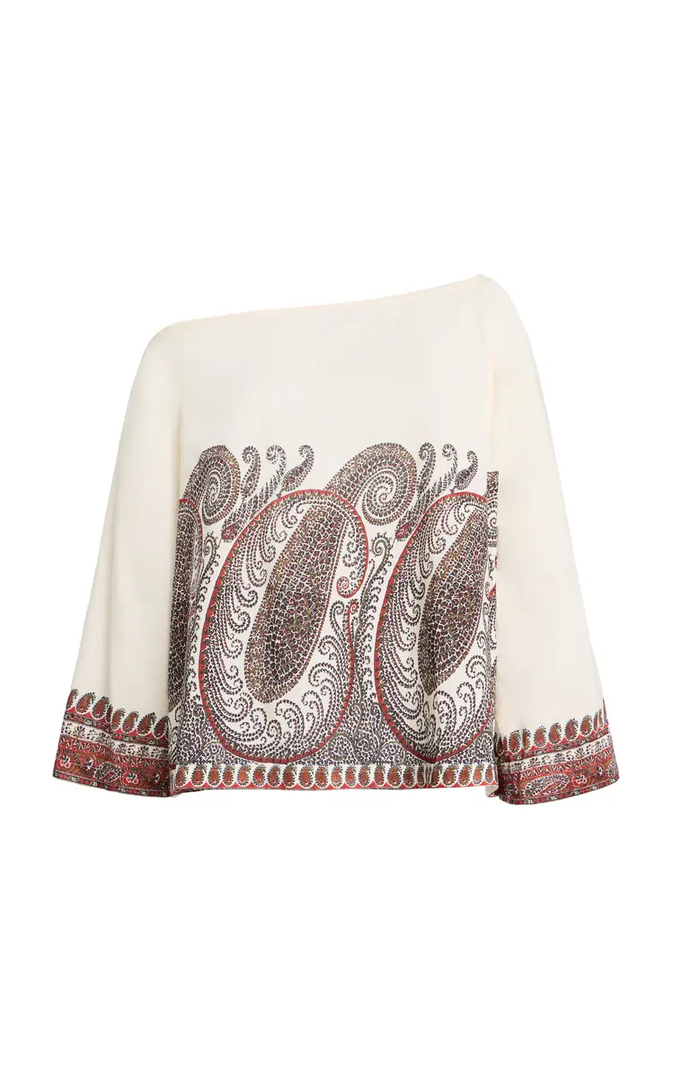 Boteh Cassia Off-The-Shoulder Paisley Cotton-Blend Top | Thumbnail 6 Boteh Cassia Off-The-Shoulder Paisley Cotton-Blend Top | Thumbnail 6