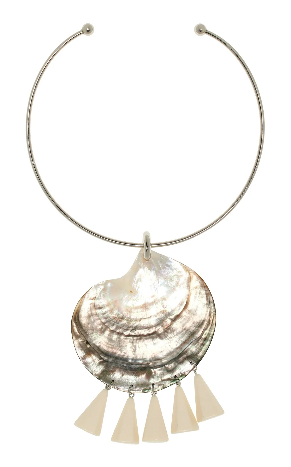 Julietta Nacre Rhodium-Plated Resin And Shell Necklace