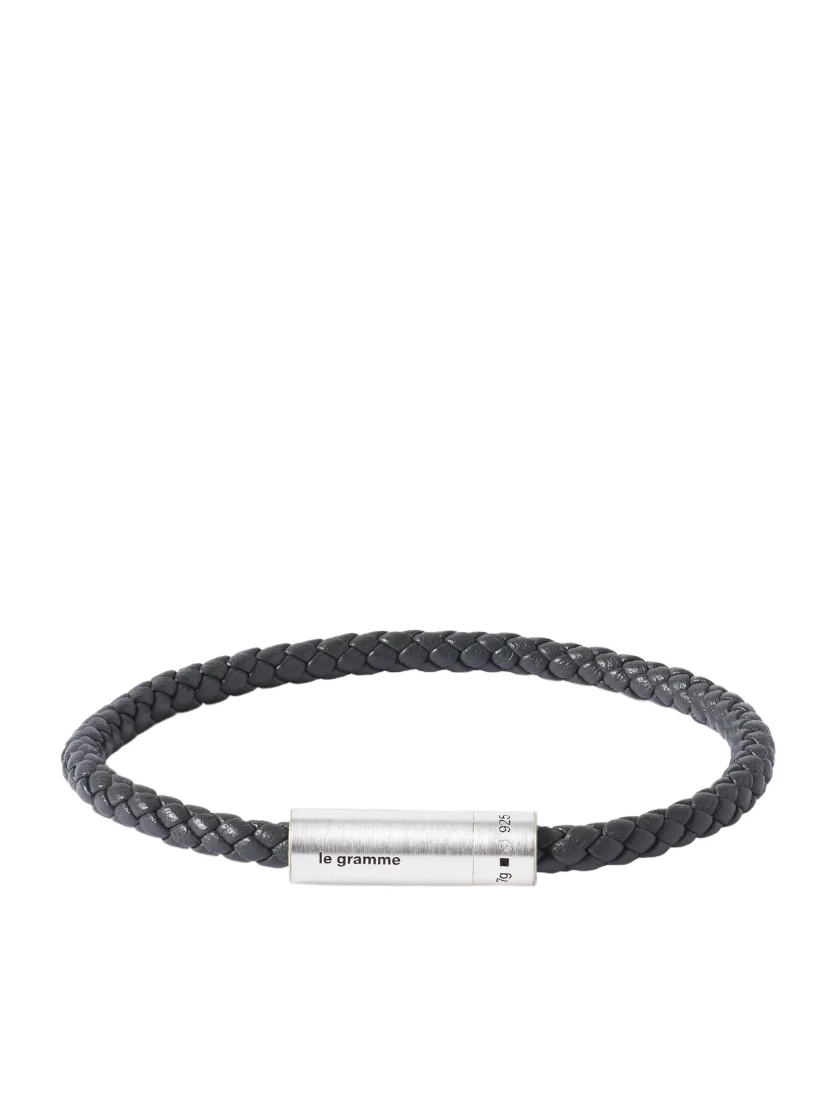 7g Sterling Silver and Leather Cable Bracelet - Men