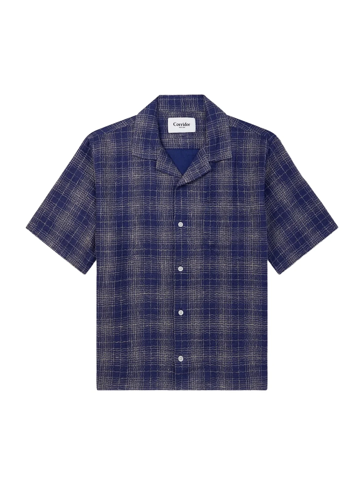 Camp-Collar Checked Cotton and Linen-Blend Gauze Shirt - Men Camp-Collar Checked Cotton and Linen-Blend Gauze Shirt - Men