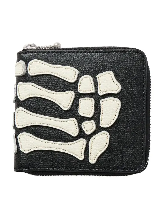Thumbs-Up Mini Appliquéd Leather Zip-Around Wallet - Men Thumbs-Up Mini Appliquéd Leather Zip-Around Wallet - Men