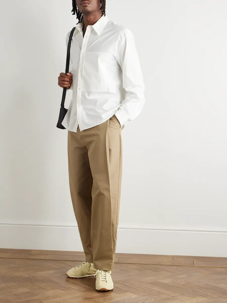 Amomento Tapered Pleated Cotton Trousers - Men | Thumbnail 2