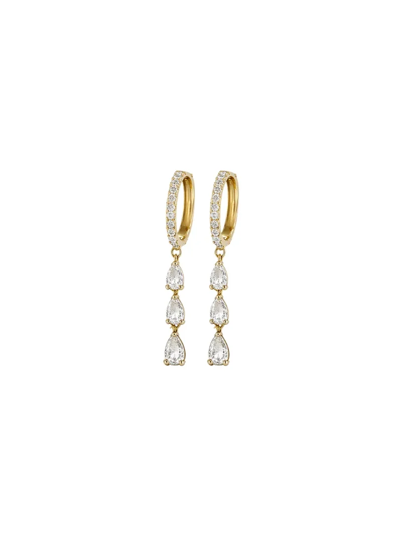 0.83ct Diamond 18K Gold Dangle Drop Earrings