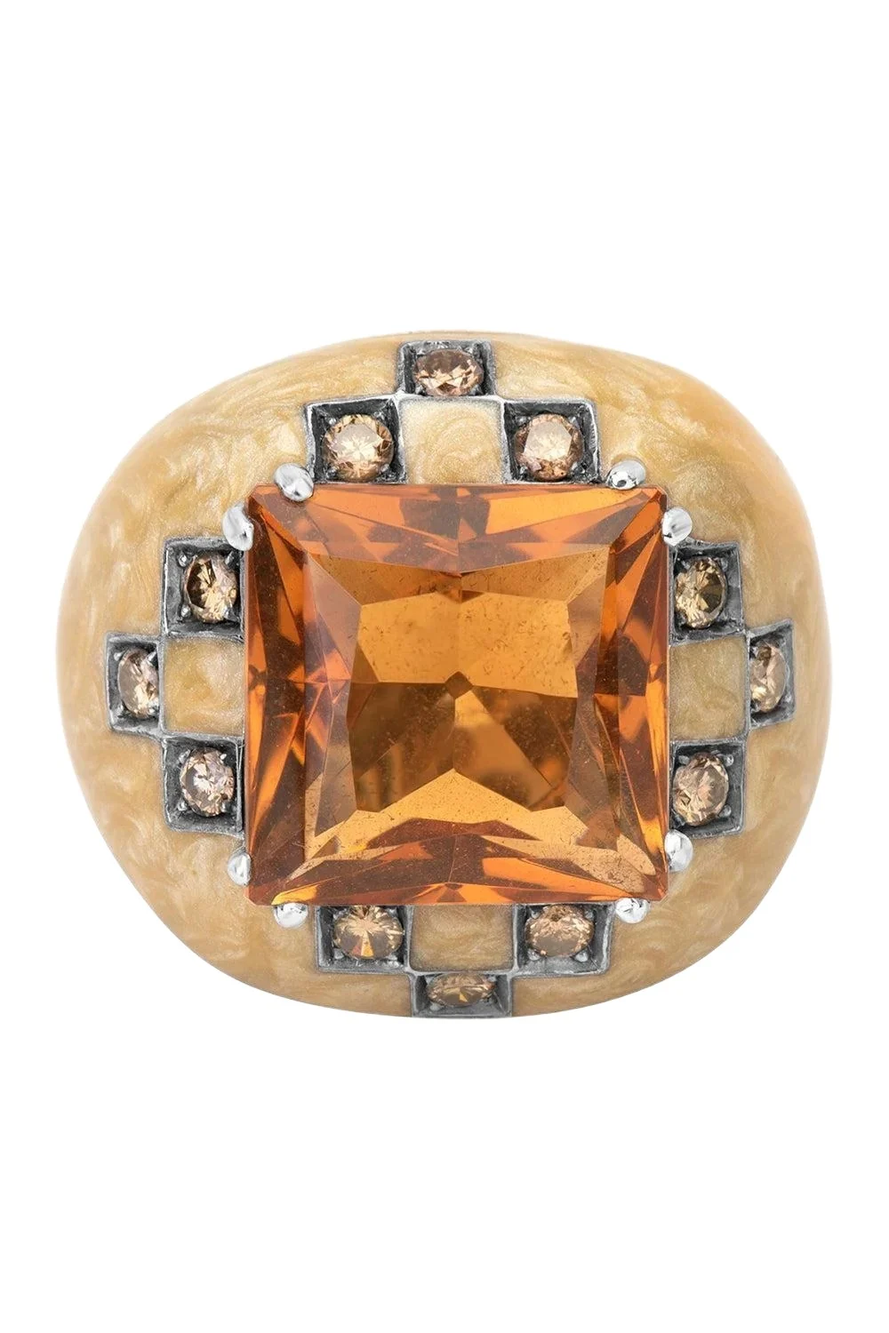 Diamond Citrine White Ring Diamond Citrine White Ring