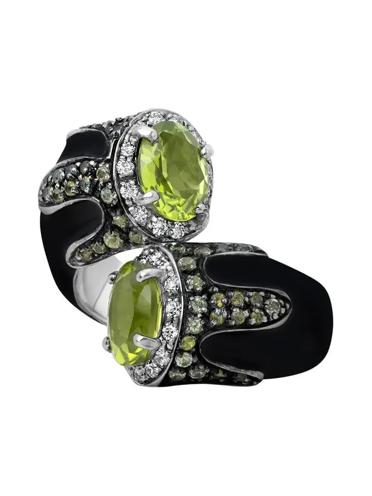 Peridot Black Bypass Ring