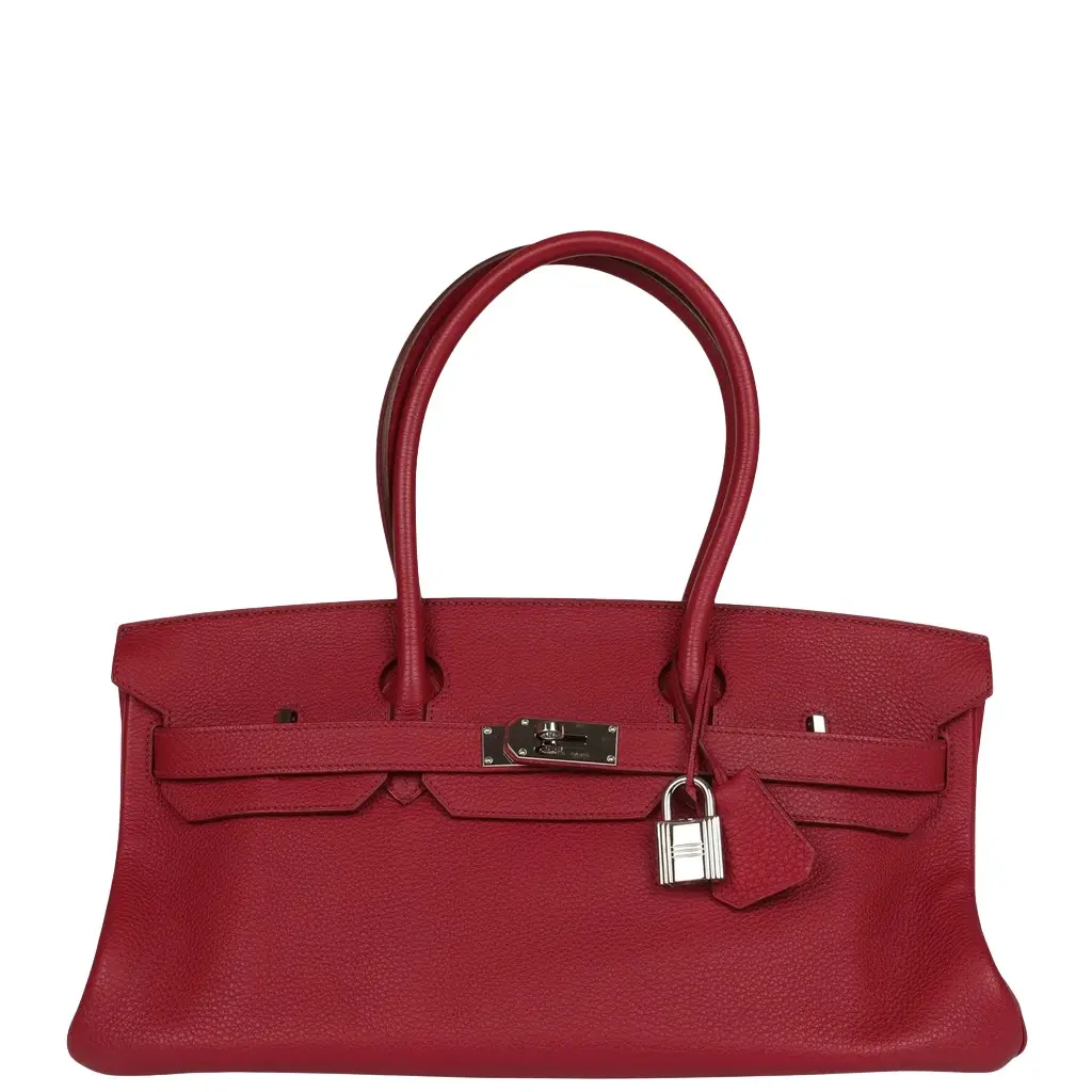 Vintage Hermes Shoulder Birkin 42 JPG Rubis Togo Palladium Hardware Vintage Hermes Shoulder Birkin 42 JPG Rubis Togo Palladium Hardware