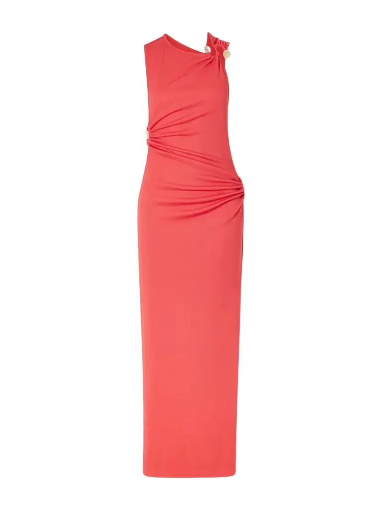 Christopher Esber Callisto Trinity Embellished Ruched Ribbed-jersey Maxi Dress | Image 1 Christopher Esber Callisto Trinity Embellished Ruched Ribbed-jersey Maxi Dress | Image 1