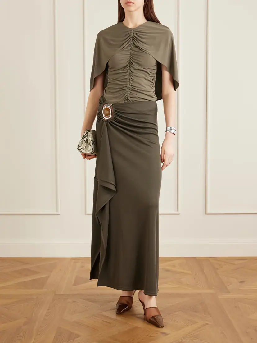 Christopher Esber Occhio Embellished Ribbed-jersey Maxi Skirt | Thumbnail 2 Christopher Esber Occhio Embellished Ribbed-jersey Maxi Skirt | Thumbnail 2