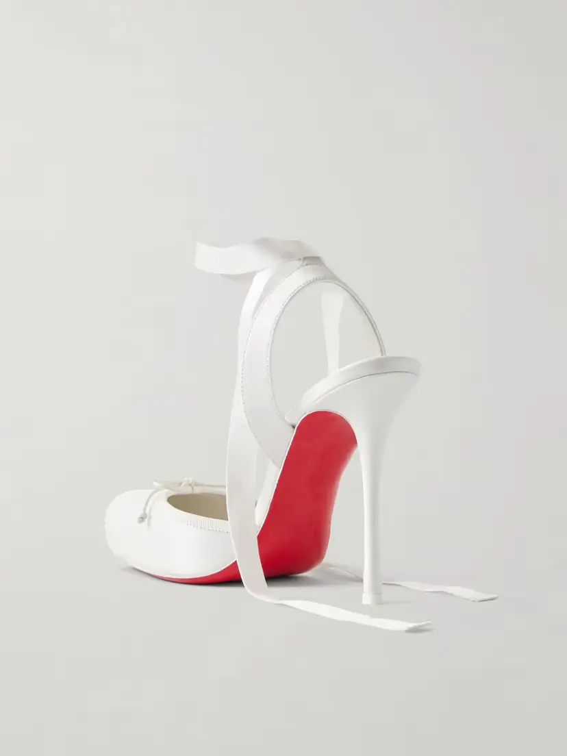 Christian Louboutin Cassia Lace Up 100 Crepe Satin Squared Toe Ballerina Pump | Thumbnail 3 Christian Louboutin Cassia Lace Up 100 Crepe Satin Squared Toe Ballerina Pump | Thumbnail 3