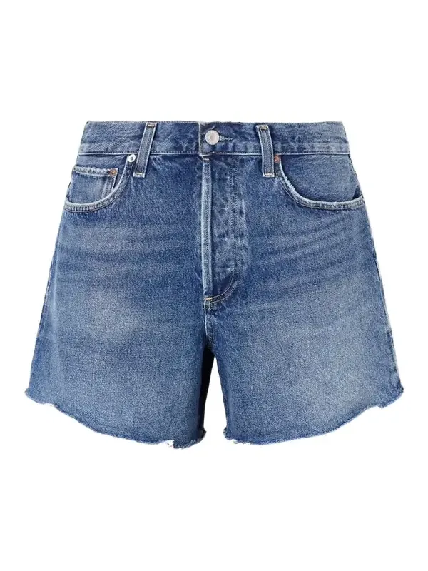 AGOLDE Nye Frayed Denim Shorts