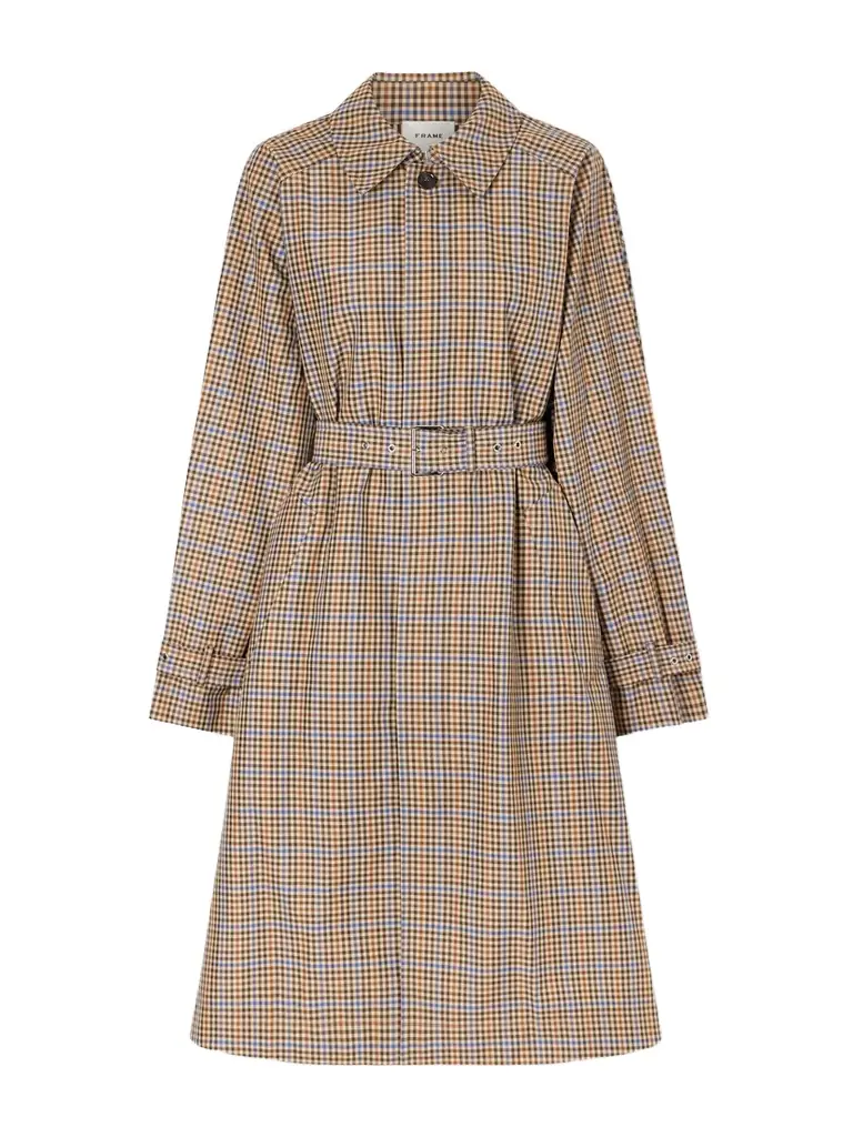 Frame Belted Checked Cotton-blend Trench Coat | Image 1 Frame Belted Checked Cotton-blend Trench Coat | Image 1