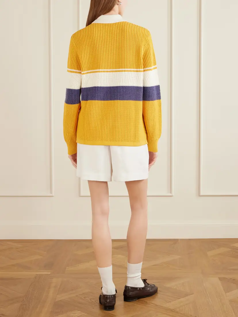 Aimé Leon Dore Striped Ribbed-knit Cotton Polo Shirt | Thumbnail 4 Aimé Leon Dore Striped Ribbed-knit Cotton Polo Shirt | Thumbnail 4