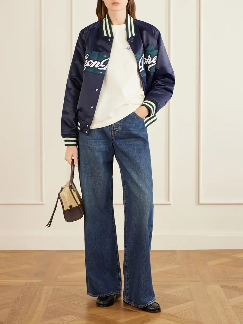 Aimé Leon Dore Logo-embroidered Satin Padded Varsity Jacket | Thumbnail 2