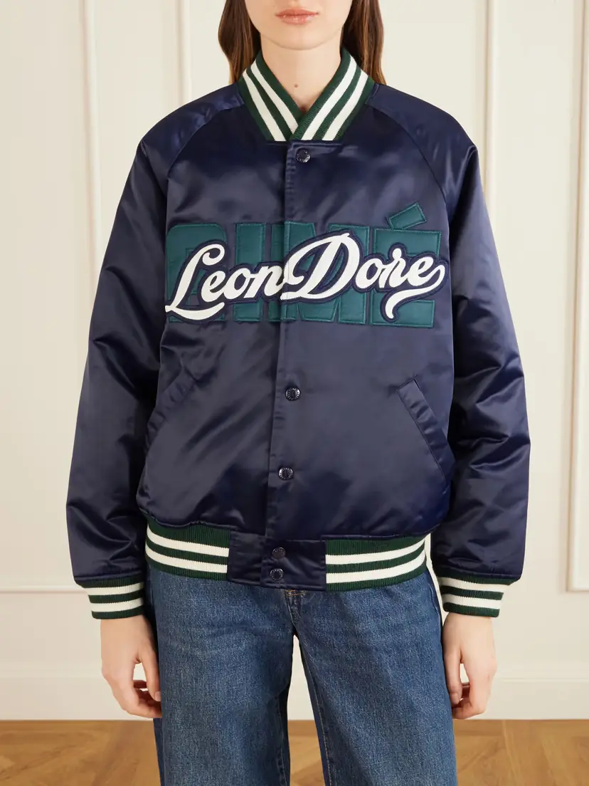 Aimé Leon Dore Logo-embroidered Satin Padded Varsity Jacket | Thumbnail 3